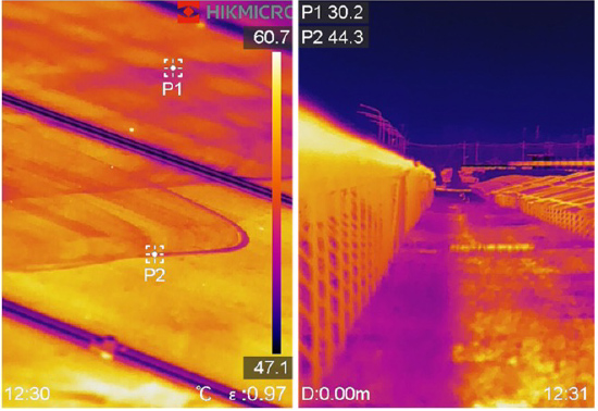 Inspección de paneles fotovoltaicos con cámara termográfica Hikmicro