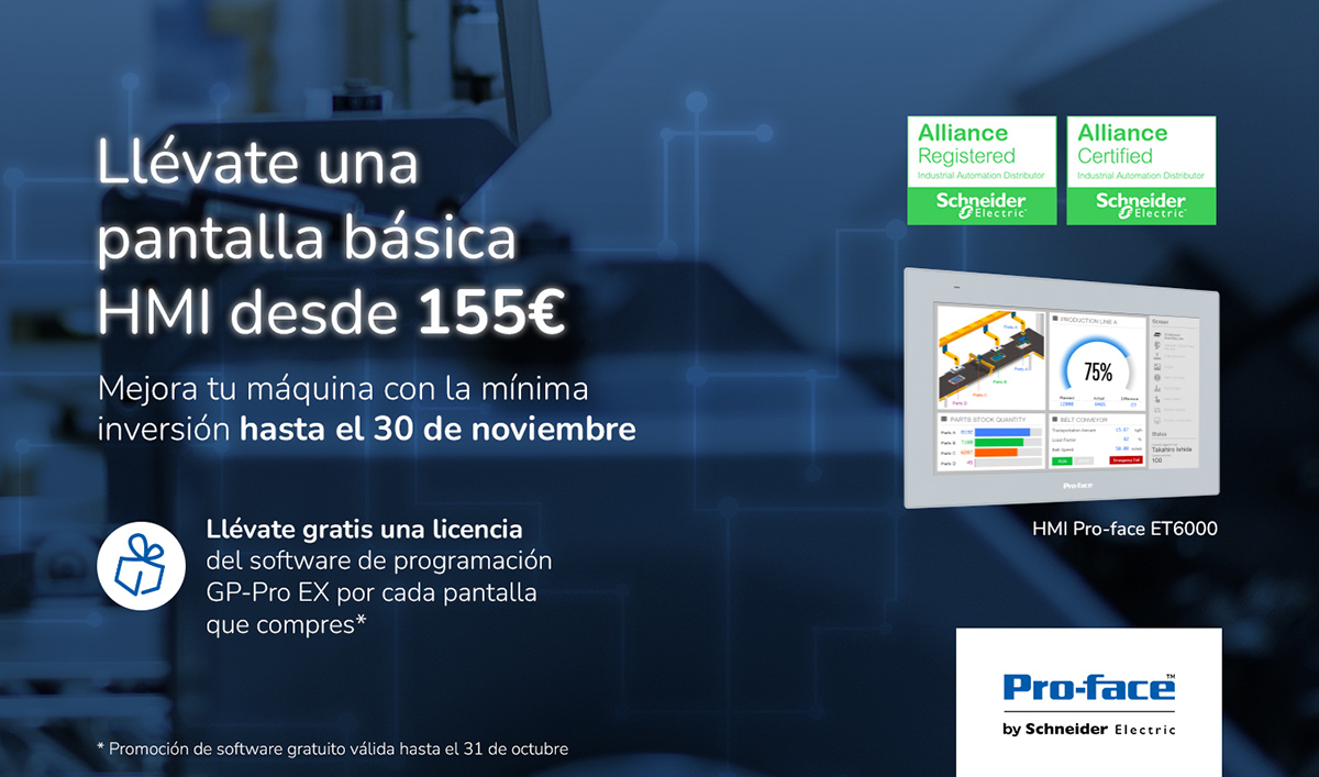 Compra pantallas HMI de Schneider Electric con hasta el 50% de descuento en Grupo Elektra