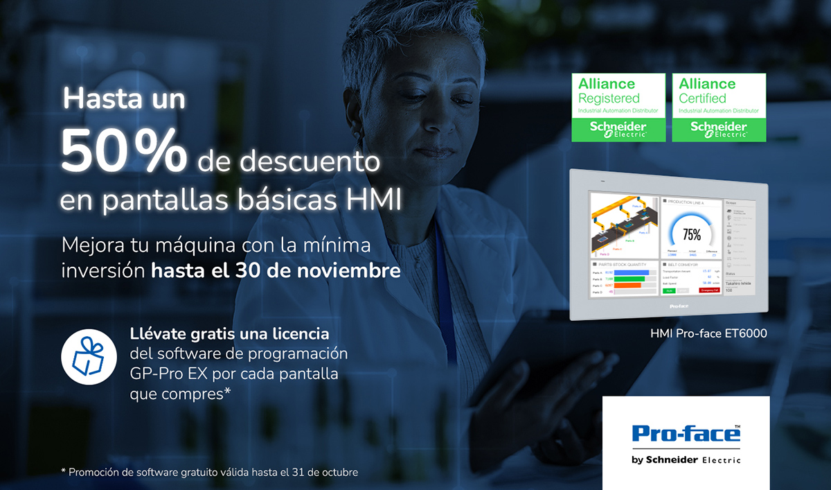 Compra pantallas HMI de Schneider Electric con hasta el 50% de descuento en Grupo Elektra