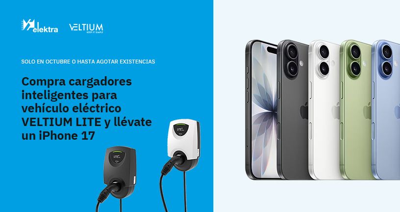 llévate gratis un iPhone 17 comprando cargadores Veltium LITE