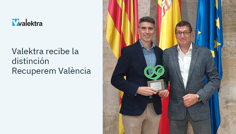 Valektra recibe la distinción “Recuperem València”: un reconocimiento a su compromiso con la sociedad tras la DANA