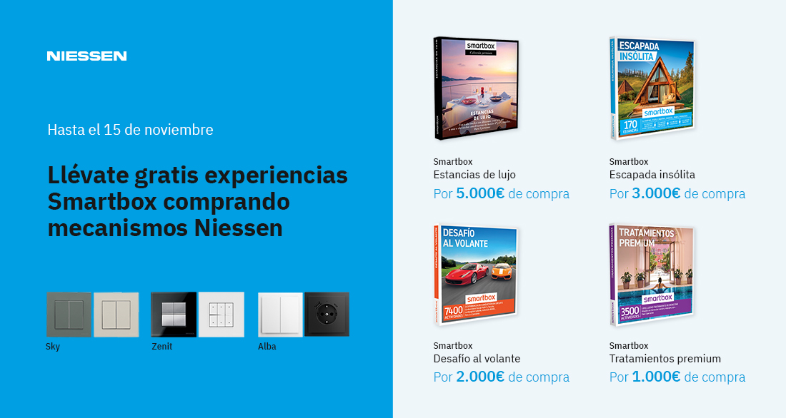 Regalos de Smartbox por comprar mecanismos Niessen en Grupo Elektra