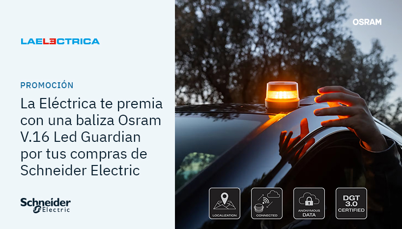 Compra productos Schneider Electric y consigue gratis la baliza obligatoria para 2026