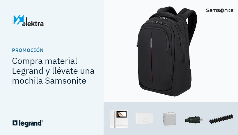 La mochila Samsonite que llevas tiempo queriendo, ahora te la regalan Legrand y Grupo Elektra