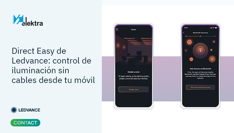 Controla la iluminación de tus instalaciones desde el móvil, sin cables ni complicaciones con Direct Easy de Ledvance