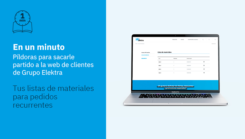 Tus listas de materiales: ten tus pedidos recurrentes listos para solicitar online