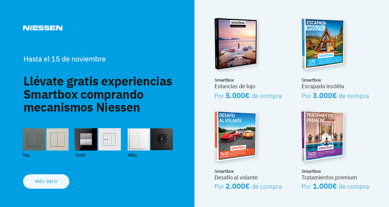 Llévate gratis experiencias Smartbox comprando mecanismos Niessen